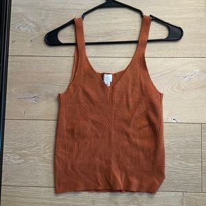 A NEW DAY - Burnt Orange Sweater Tank
